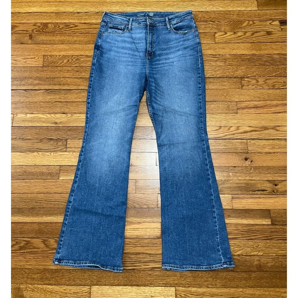 Old Navy Women's High Rise Flare Jeans Size 14 Medium Wash Blue Denim